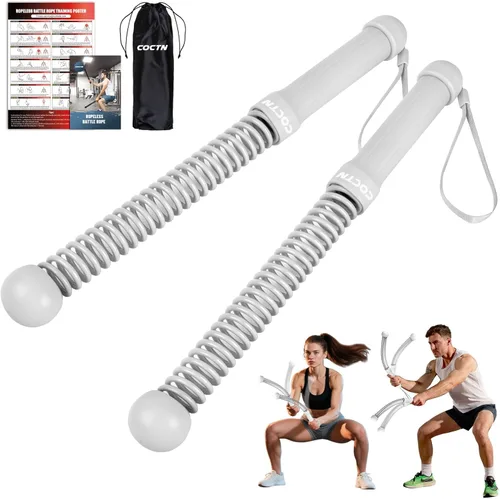 Miniatura 9 de Weighted Ropeless Battle Ropes, Heavy Duty Portable Cordless Battle Ropes for Home Gym with Poster, Exercise Ropes for Strength Building, Cardio