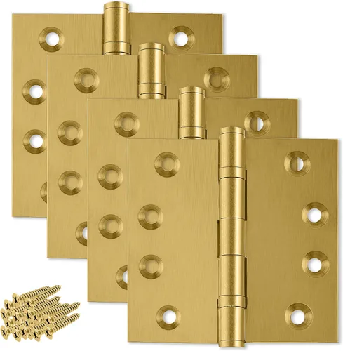 Miniatura 12 de Bisagra negra resistente para puerta, rodamiento de bolas negro mate, 4 x 4 pulgadas, resistente, juego de 2 bisagras de puerta de latón macizo