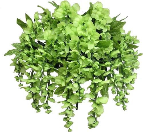 Miniatura 10 de Flores de glicina artificial para mata colgante larga, 15 tallos, para decoración y arreglo del hogar, boda, restaurante y oficina Belleza