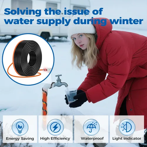 Miniatura 2 de Heat Tape - Cable de calefacción de deshielo, para tubos de metal o plástico, para proteger tuberías de agua contra la congelación, temperatura