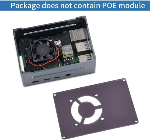 Miniatura 3 de GeeekPi Funda para Raspberry Pi 4, Pi 4 de aluminio con ventilador, disipador de calor Pi 4 para Raspberry Pi 4 Modelo B, carcasa alta compatible
