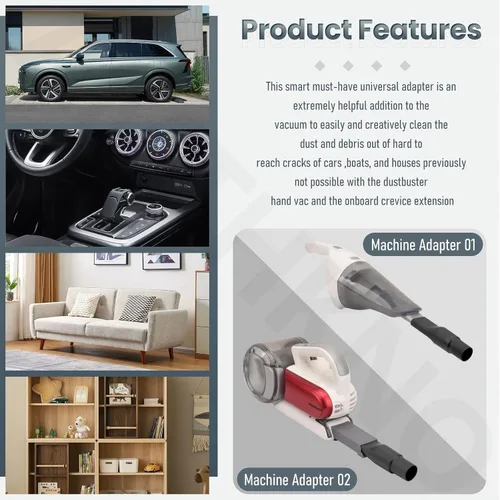 Miniatura 3 de Kit de adaptador universal de accesorios – Herramienta extensible para hendiduras, accesorios compatibles con BLACK+DECKER Dustbuster, se adapta a