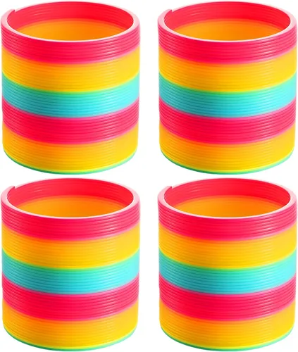 Miniatura 6 de Bedwina Jumbo Rainbow Spring Coil Toy - Bobina de resorte gigante de plástico de 6 pulgadas para niños, juguetes de primavera grandes para niños