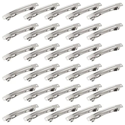 AUEAR, Pinzas de pelo rectangulares de hierro francés para lazos de bricolaje (50 unidades, 3 pulgadas, 3.150 in)