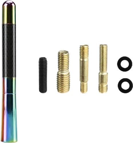 Miniatura 10 de Dickno Antena corta para automóvil, antena de radio de aluminio de 1.37 pulgadas, repuesto de mástil, antena de recepción de radio AM/FM automática