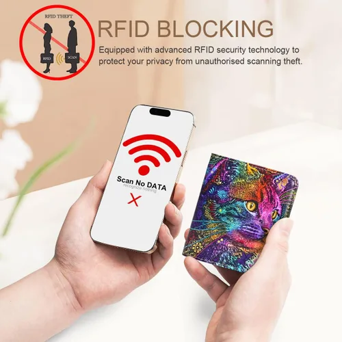 Miniatura 8 de APHISON Billetera para mujer, delgada y pequeña, cartera RFID para mujer, 08-0094