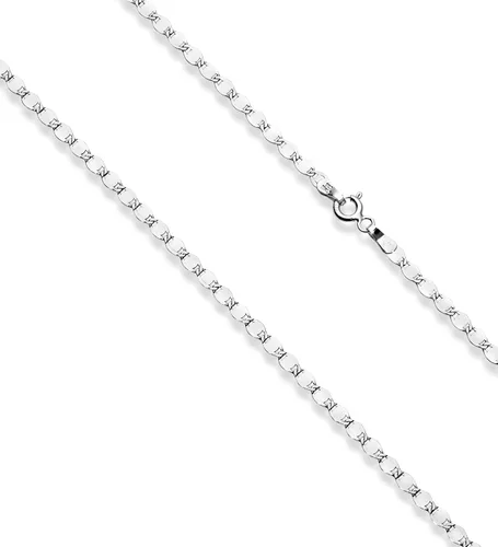 Miniatura 2 de Miabella 925 Sterling Silver Italian Sparkle Mirror Link Chain Necklace for Women Teen Girls, Made in Italy