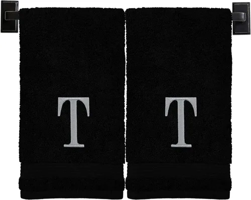Miniatura 102 de Toallas de mano con monograma para baño Juego de 2 Toallas turcas genuinas Elige toalla e hilo A - Z Toallas con monograma con fuente