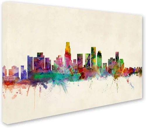 Miniatura 2 de Trademark Fine Art Lienzo decorativo para pared de Los Ángeles, California por Michael Tompsett, 22 x 32 pulgadas