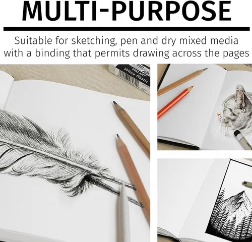 Miniatura 6 de Pro-Art PA020504 - Cuaderno de bocetos rígido, 11 x 14 pulgadas, color negro (110 páginas)