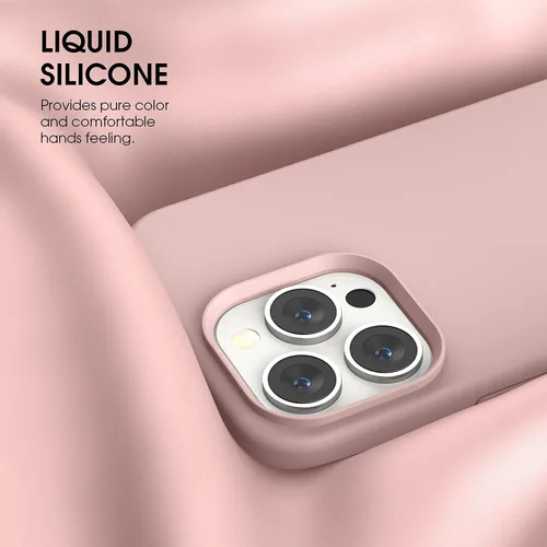 Miniatura 4 de Funda compatible con iPhone 13 Pro 2021, silicona líquida de gel suave de goma de 3 capas de cobertura completa