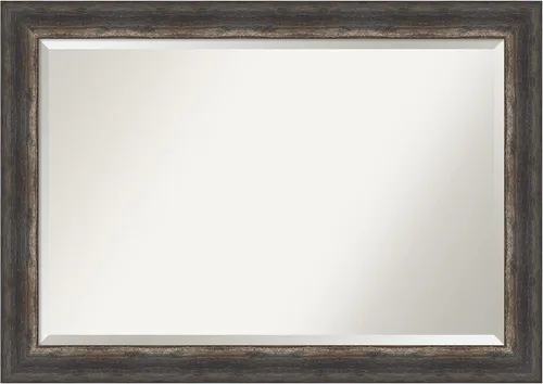Miniatura 19 de Amanti Art Brown Wall Mirror 25x21 Bark Rustic Char Rectangle Bathroom Mirror for Wall Decor Living Room, Small Rustic Farmhouse Frame, Hangs