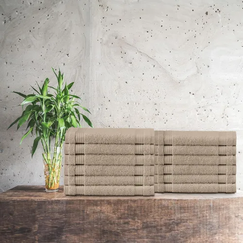 Miniatura 7 de Classic Turkish Towels CTT - Juego de 12 paños de primera calidad, 100% algodón turco, altamente absorbentes y de secado rápido, toallas faciales
