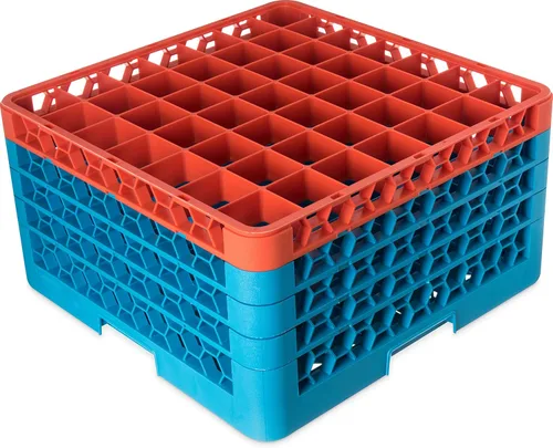 Miniatura 103 de Carlisle FoodService Products RG9-214 OptiClean Estante de vidrio con 9 compartimentos con 2 extensores, 7.12 pulgadas, polipropileno, azul