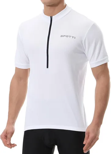 Miniatura 22 de Spotti Playera de manga corta para ciclismo de hombre con 3 bolsillos traseros, transpirable, secado rápido