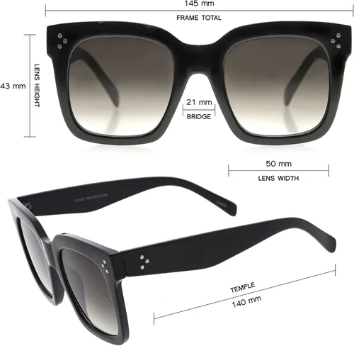 Miniatura 11 de zeroUV - Gafas de sol cuadradas retro de moda de gran tamaño para mujer estilo vintage 1.969 pulgadas