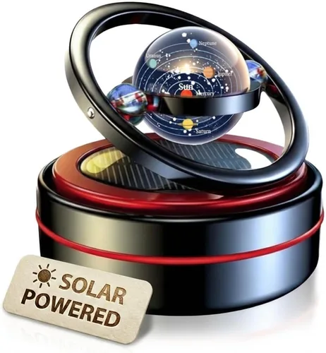 Miniatura 12 de Girador solar para salpicadero, difusor cinético de decoración de automóvil alimentado por el sol, accesorios automotrices con temática espacial