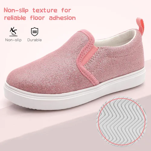 Miniatura 5 de Zapatos deportivos de lona sin cordones para niños y niñas pequeños para caminar, mocasines casuales de tenis para niños pequeños