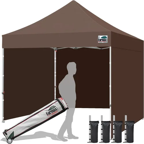 Miniatura 102 de Eurmax Tienda de campaña desplegable de 8 x 8 de Estados Unidos, con bolsa rodante patentada sin puntas, 4 paredes extraíbles con cremallera, toldo