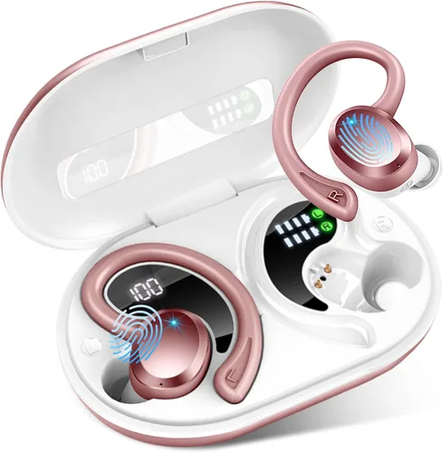 Auriculares Inalámbricos Deportivos, Auriculares Bluetooth 5.4 2025 con Graves Hi-Fi Estéreo Over Ear, 56Hrs Auriculares con Cancelación de Ruido