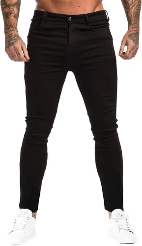 Miniatura 2 de GINGTTO - Jeans rasgados, elásticos y ajustados para hombre