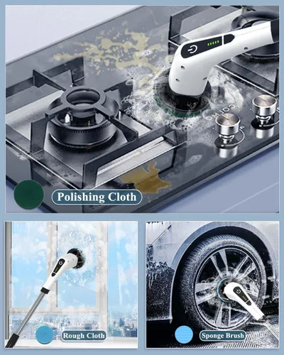 Miniatura 2 de Limpiador eléctrico giratorio para limpiar el baño: limpiador de ducha eléctrico inalámbrico - Cepillo de limpieza eléctrico para bañera de azulejos