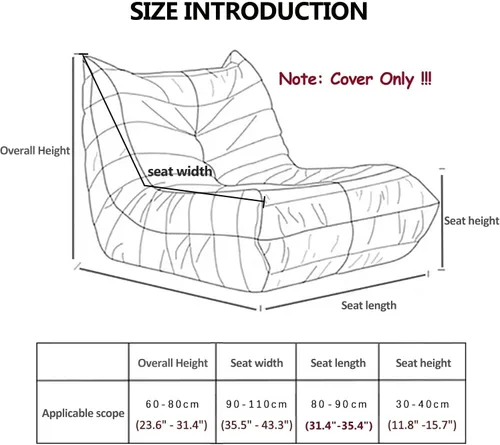 Miniatura 3 de TOPCHANCES Funda para silla Fireside, funda elástica para tumbona sin brazos, para sofá y muebles, protector de puf con parte inferior elástica