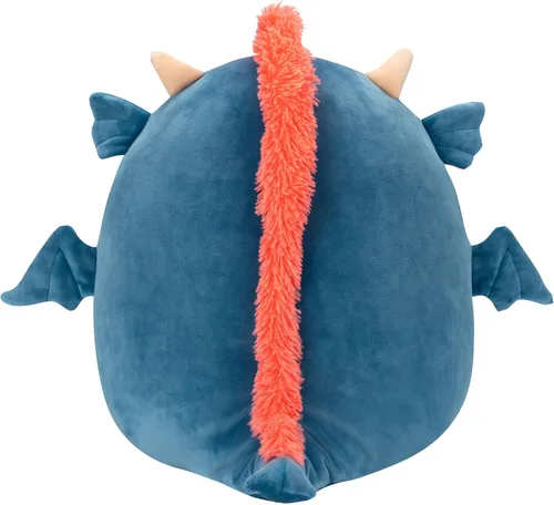 Miniatura 3 de Squishmallows Dragón azul Carin original de 14 pulgadas con melena naranja - Peluche oficial de Jazwares grande y ultrasuave