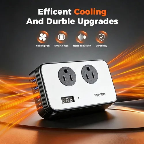 Miniatura 4 de inversor de corriente para coche de 300 W, adaptador de toma de corriente para coche CC 12 V a CA 110 V con USB-C PD 25W, QC3.0 y pantalla LCD