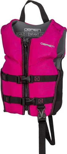 O'Brien Chaleco salvavidas CGA con espalda en V Flex para niños, color rosa
