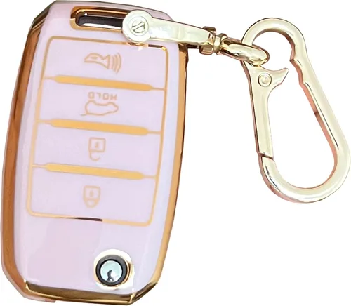 Miniatura 7 de Funda para llavero Kia con llavero compatible con Kia Rio Optima Soul Sportage Sorento Carens Smart Remote Keys Fob (negro)