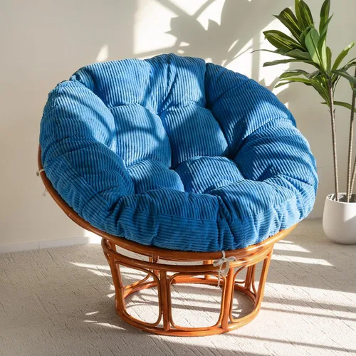 Miniatura 12 de HIGOGOGO Cojín para silla Papasan con funda de corduroy (sin silla), cojín de apoyo de 48 x 48 pulgadas, cojín para silla acolchado, beige