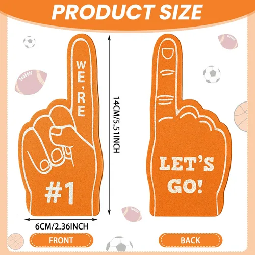 Miniatura 2 de 100 Pieces Mini Foam Finger Football Party Favors #1 Sports Fan Foam Finger Football Party Supply Basketball Baseball Soccer Sporting Events