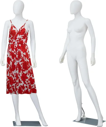 Maniquí femenino con forma de vestido en exhibición - Maniquí completo ajustable y desmontable de 69 pulgadas, torso de maniquí para costura,