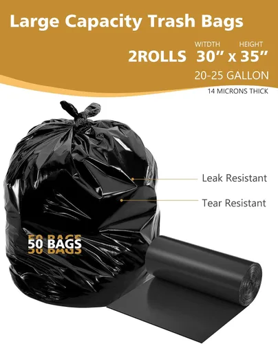 Miniatura 4 de AYOTEE - Bolsas de basura de 16 a 20 galones sin perfume, 50 unidades a granel (30 x 36 pulgadas), bolsas de basura de 16 galones para cocina alta
