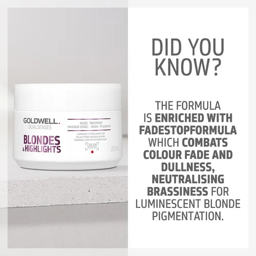 Miniatura 3 de Goldwell Dualsenses Blondes & Highlights Tratamiento Anti-Amarillo 60sec 6.8oz, 6.8 fl oz