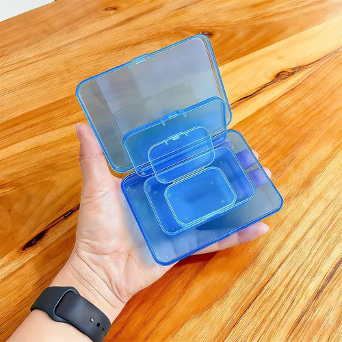 Miniatura 8 de LJY Contenedores de almacenamiento de plástico de 28 piezas con tapas (3 tamaños surtidos), caja organizadora rectangular, cajas de almacenamiento