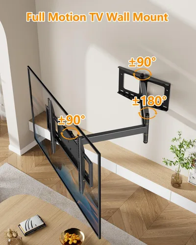 Miniatura 5 de FORGING MOUNT - Soporte de pared de brazo largo y movimiento completo para TV, con extensión de brazo articulado de 107 cm, compatible