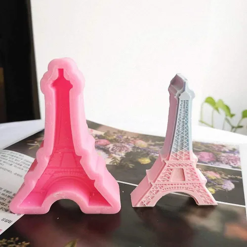 Miniatura 5 de Molde de silicona de la torre Eiffel de París, molde de fondant de chocolate 3D para decoración de tartas, mini molde de arcilla polimérica