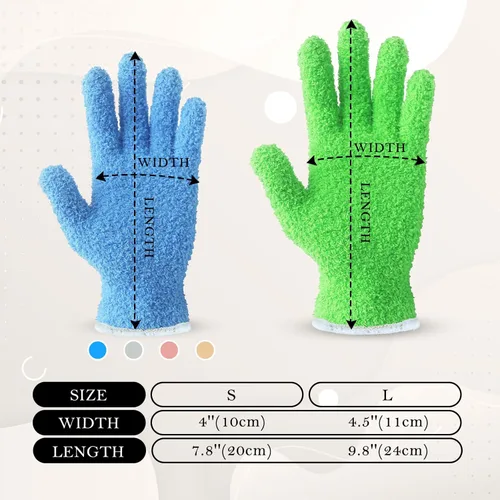 Miniatura 5 de Guantes de microfibra para quitar polvo de plantas de Evridwear reutilizables, guante de limpieza de hojas para plantas de interior, persianas, Azul