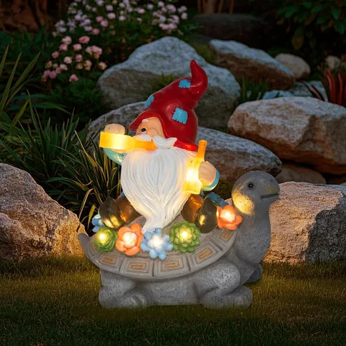 Miniatura 11 de DKJOCKY Regalos de gnomos para mujeres para Navidad, divertidos gnomos de jardín para decoración al aire libre para patio, gnomos con luces solares