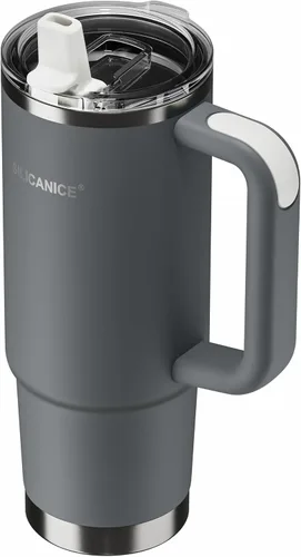 Miniatura 25 de Para café helado y licuados de frutas - Nunca vuelvas a beber de una tapa mohosa: vaso higiénico de 20 onzas, tapa 100% a prueba de fugas y boquilla