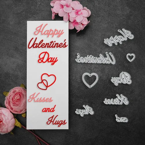 Miniatura 4 de Hying Troqueles de corte de palabras de amor para el día de San Valentín para hacer tarjetas, decoración de álbumes de fotos, marco de corazón