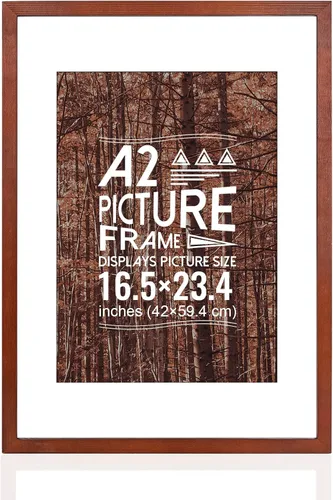 Miniatura 28 de Marco de Fotos A1 (23.4 x 33.1 pulgadas), Marco de Poster de Madera Maciza Negra - Colgante Horizontal y Vertical para el Hogar, Exhibición, Café