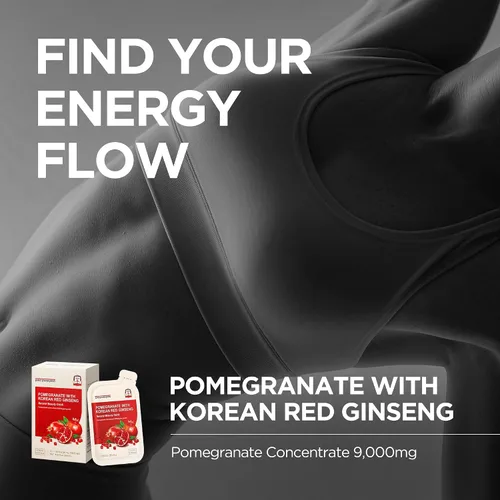 Miniatura 2 de JUNG KWAN JANG Granada con ginseng rojo coreano, bebida energética líquida vegana con dulzura natural de agave y extractos de uva, sin cafeína, sin