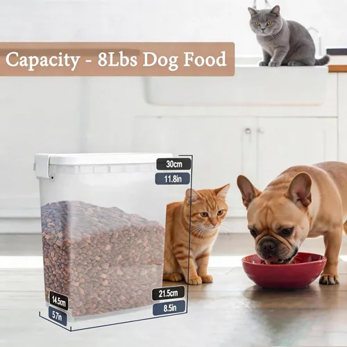 Miniatura 3 de Contenedor de almacenamiento de alimentos para perros y gatos de 5 a 10 libras con cuchara, recipiente hermético para comida para gatos, contenedor