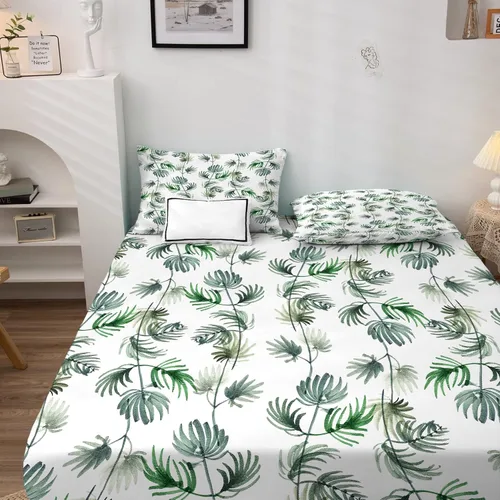 Miniatura 2 de Sábanas para plantas tamaño individual, sábanas botánicas de hojas, sábanas y fundas de almohada estampadas de 3 piezas, sábana bajera ajustable