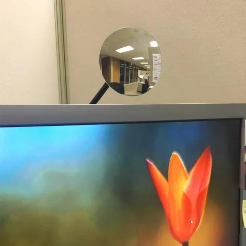 Miniatura 3 de Ampper Espejo de seguridad con clip, espejo de cubículo convexo para seguridad personal y escritorio, monitores retrovisores o en cualquier lugar