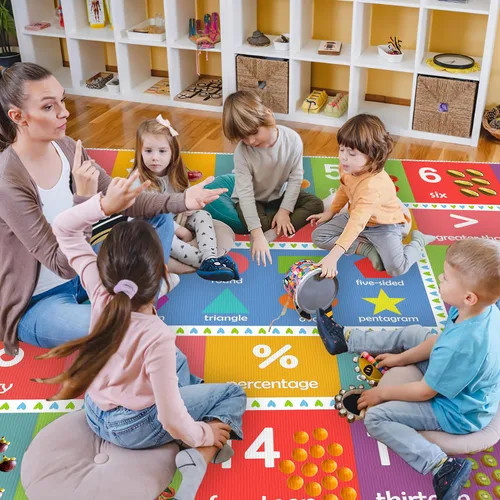Miniatura 15 de ABC - Alfombra educativa del alfabeto, alfombra de juego de 4 x 6 pies para niños, sala de juegos, tapete antideslizante para niños y niñas Alphabet