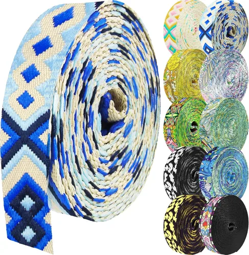 Miniatura 63 de 1.5 pulgadas Correa de nailon con patrón, correas de cinturón de nailon, correas para bolso, correas para mochila, cinturón de nailon